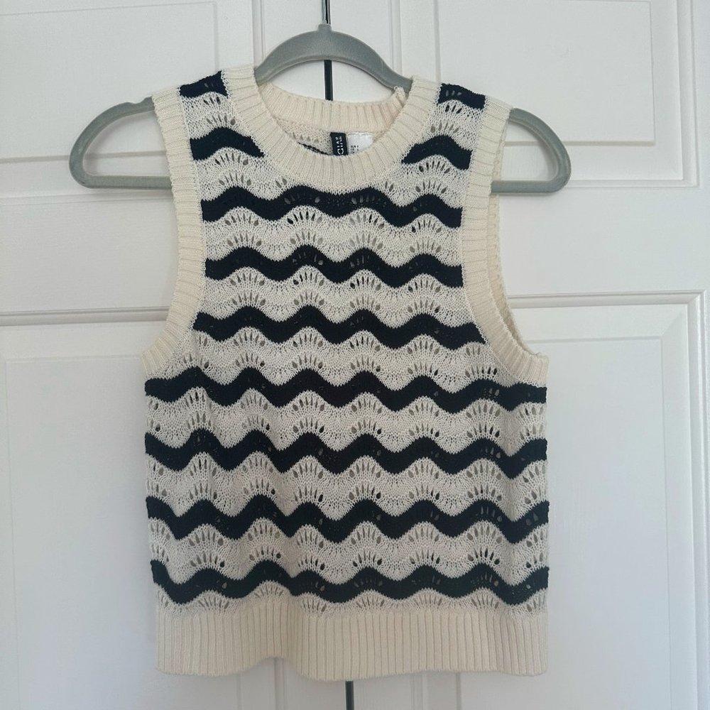 Black and White Knit Tank